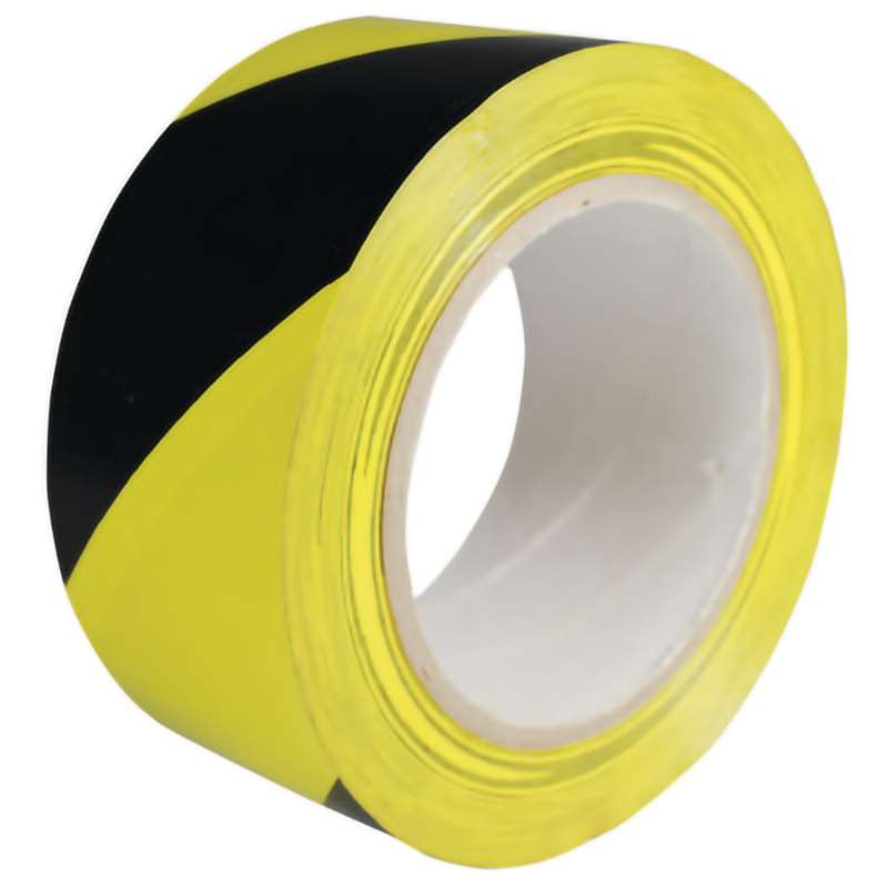 Floor Tape, 3"x36 Yds, 3" Core, 6 mil, Yellow/Black Stripe